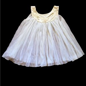 1950’s Sheer Pleated Sleeveless Ivory Teddy Top